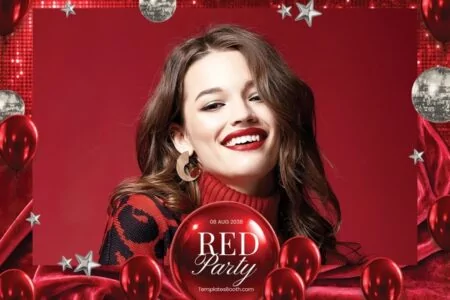 Red Party Photo Booth Template