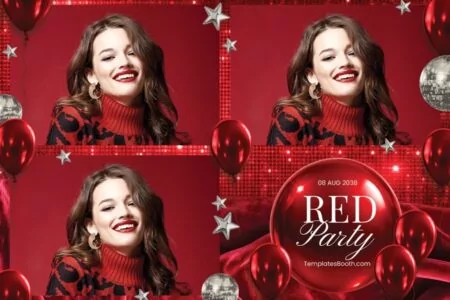 Red Party Photo Booth Template