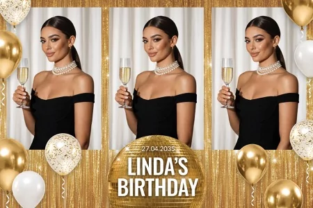 Free Gold Party Photo Booth Template