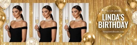 Free Gold Party Photo Booth Template
