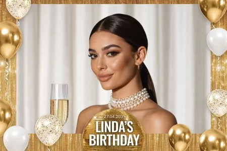 Free Gold Party Photo Booth Template
