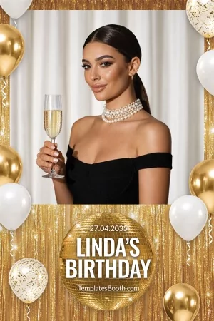 Free Gold Party Photo Booth Template