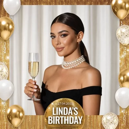 Free Gold Party Photo Booth Template