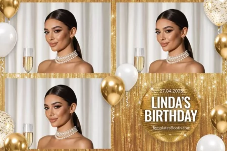 Free Gold Party Photo Booth Template