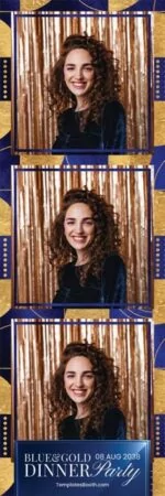 Modèle de dîner bleu et or pour photobooth – Bande photo 2x6