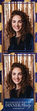 Modèle de dîner bleu et or pour photobooth – Bande photo 2x6