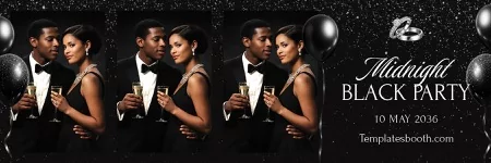 Midnight Black Party Photo Booth Template