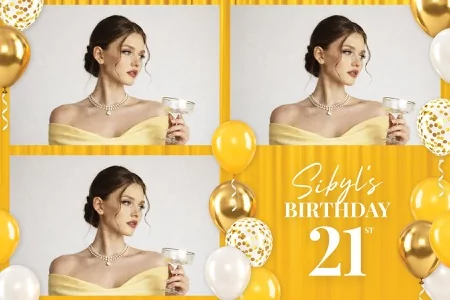 Yellow Party Photo Booth Template