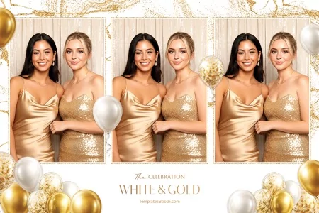 White Gold Party Photo Booth Template