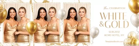 White Gold Party Photo Booth Template