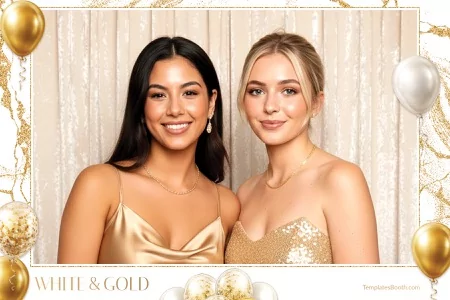 White Gold Party Photo Booth Template