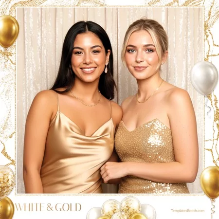 White Gold Party Photo Booth Template