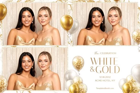 White Gold Party Photo Booth Template