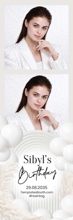 Modèle de photomaton de fête en blanc