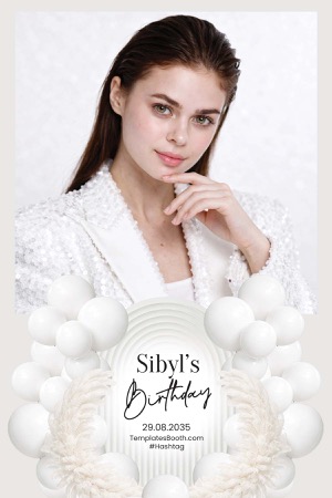 Modèle de photomaton de fête en blanc