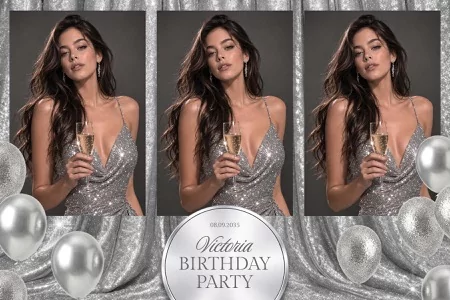 Silver Party Photo Booth Template