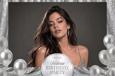 Silver Party Photo Booth Template