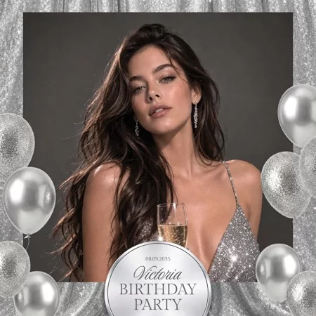 Silver Party Photo Booth Template