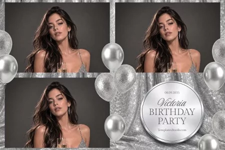 Silver Party Photo Booth Template