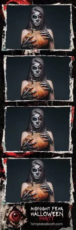 Modèle Midnight Fear de fête d’Halloween pour photobooth – Bande photo 2x6