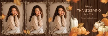 Modèles Thanksgiving rustiques pour photobooth – 2x6 horizontal