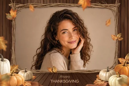 Modèles Thanksgiving rustiques pour photobooth – Carte postale 4x6 (paysage)