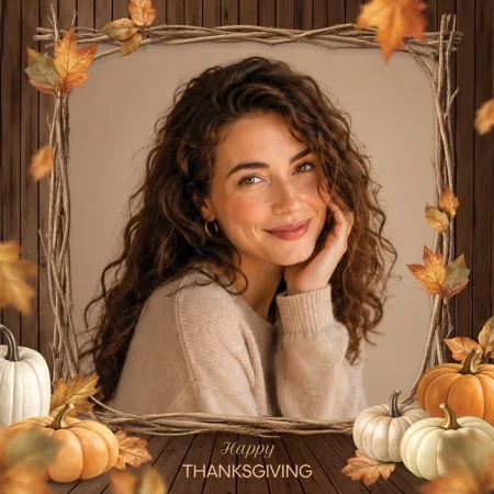 Modèles Thanksgiving rustiques pour photobooth – Overlay carré