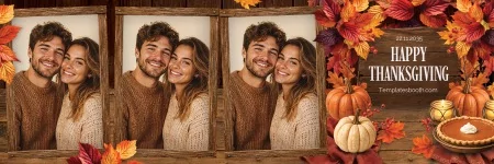 Modèle de fête de Thanksgiving pour photobooth – 2x6 horizontal
