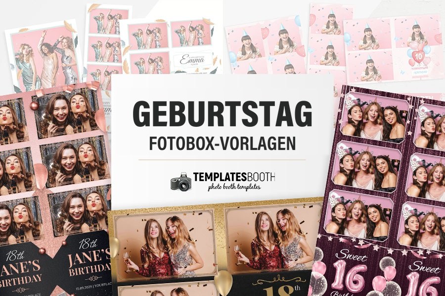 Geburtstags-Fotobox-Vorlagen
