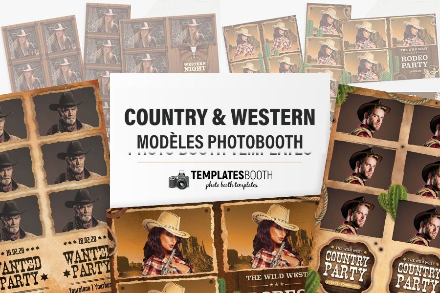 Modèles country & western pour photobooth