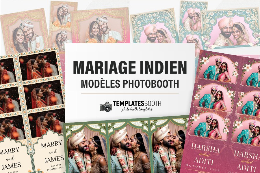 Modèles de mariage indien pour photobooth
