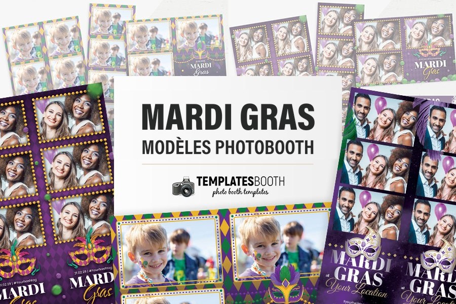 Modèles Mardi gras pour photobooth