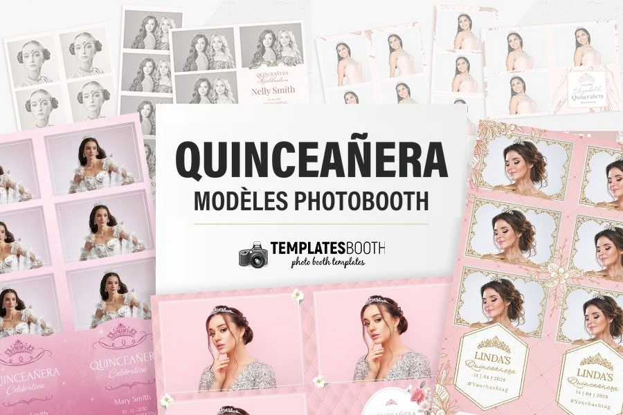 Modèles quinceañera pour photobooth