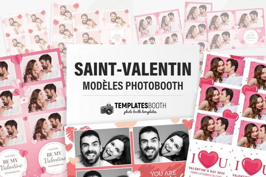 Modèles de la Saint-Valentin pour photobooth