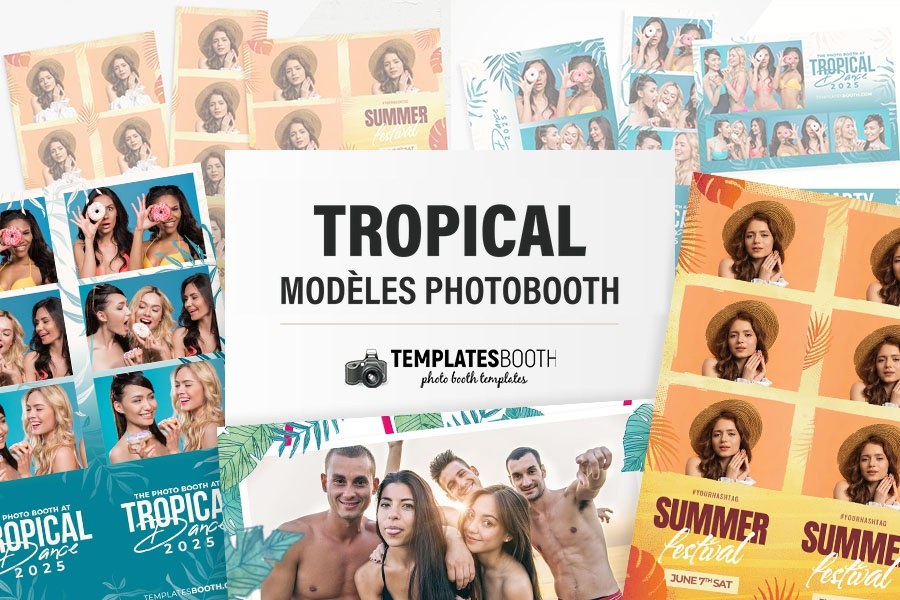Modèles tropicaux pour photobooth