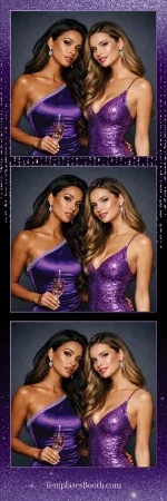 Modèle gratuit de fête violette pour photobooth – Bande photo 2x6