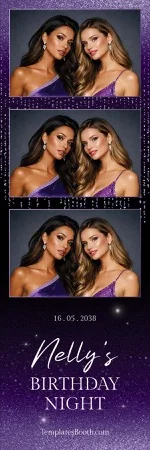 Modèle gratuit de fête violette pour photobooth – Bande photo 2x6
