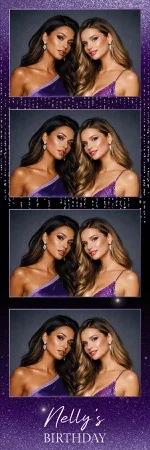 Modèle gratuit de fête violette pour photobooth – Bande photo 2x6