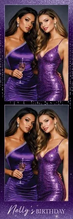 Modèle gratuit de fête violette pour photobooth – Bande photo 2x6