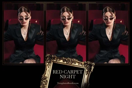 Modèle de soirée tapis rouge pour photobooth – Carte postale 4x6 (paysage)