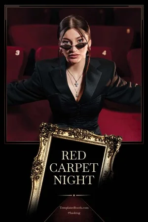Red-Carpet-Night-Fotobox-Vorlage – 4x6-Postkarte (Hochformat)