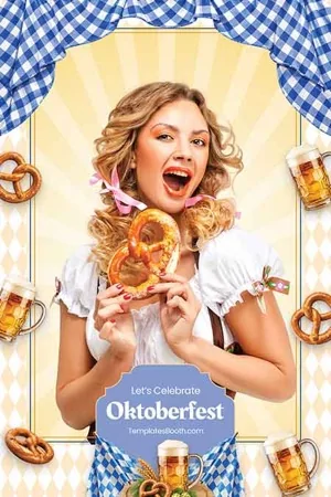 Oktoberfest-Fotobox-Vorlage – 4x6-Postkarte (Hochformat)