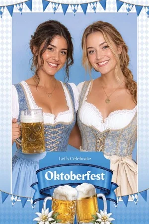 Oktoberfest-Fotobox-Vorlage – 4x6-Postkarte (Hochformat)