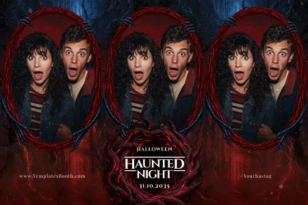 Halloween Haunted Night Photo Booth Template