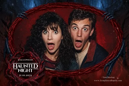 Halloween Haunted Night Photo Booth Template