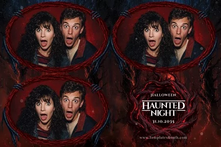 Halloween Haunted Night Photo Booth Template