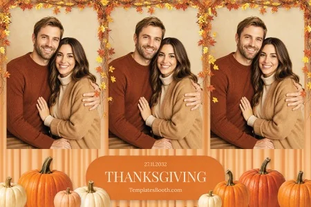 Modèle Thanksgiving pour photobooth – Carte postale 4x6 (paysage)