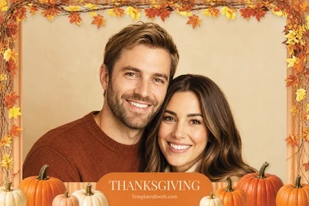 Modèle Thanksgiving pour photobooth – Carte postale 4x6 (paysage)