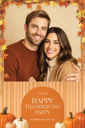 Modèle Thanksgiving pour photobooth – Carte postale 4x6 (portrait)