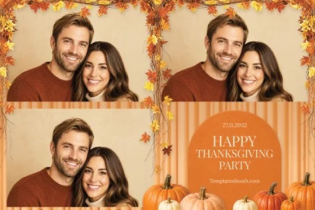 Modèle Thanksgiving pour photobooth – Carte postale 4x6 (paysage)
